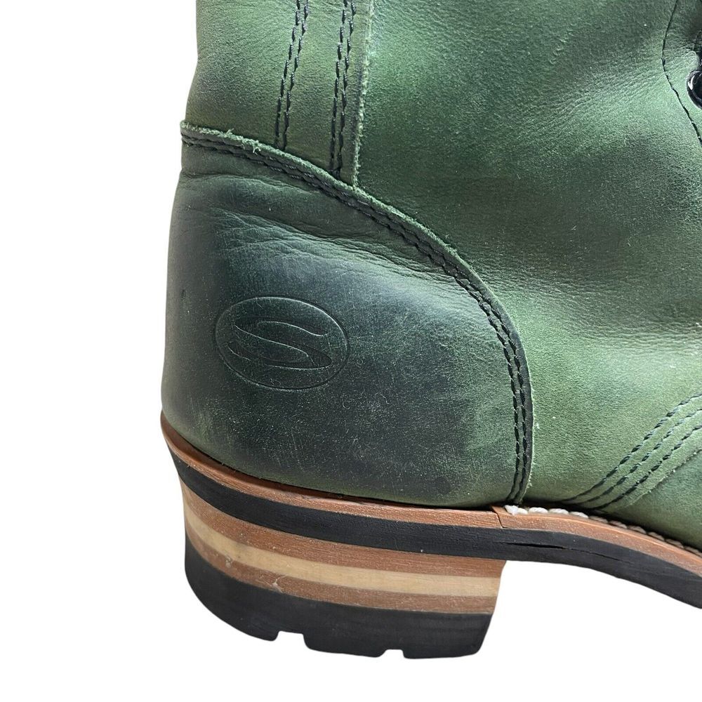 VTG Y2K Skechers Dark Green Suede Combat Boots Womens 8 Lace Up Grunge Rare Find - Picture 10 of 12
